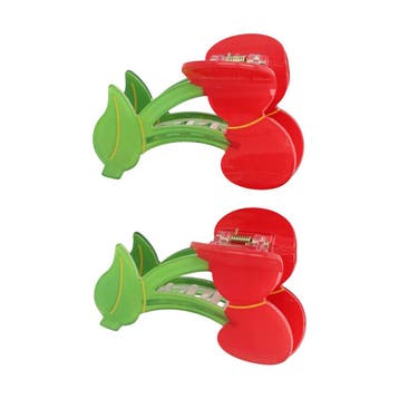 Haarspeld Haarklemmen 8cm – XL Fruitvorm – Kersen – Rood –, Nieuw