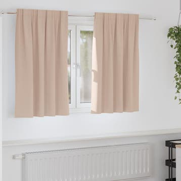 vidaXL Zwart-out Gordijnen met Ringen 2 st Taupe 140 x 140, Verzenden, Nieuw
