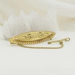 Gouden broche met Zeeuwse knopen, Ophalen of Verzenden, Gebruikt, Overige kleuren, Goud