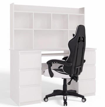 Bureau met bureaustoel wit met lades wit (Kantoor), Huis en Inrichting, Bureaus, Verzenden, Nieuw