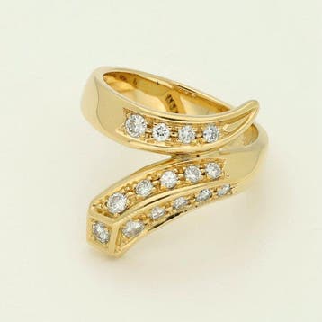 Ring - 18 karaat Geel goud Diamant (Natuurlijk) - Slang, Nieuw