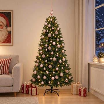 vidaXL Kunstkerstboom met kerstbal 240 cm 300 LEDs Warmwit, Diversen, Verzenden, Nieuw