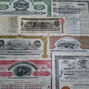 Document - 20 Original historic American mining stock