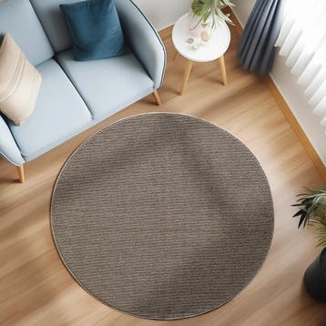 Rond Vloerkleed | Loom | Uni | Bruin | 160x160 cm, Verzenden, Nieuw