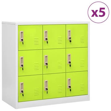 vidaXL Lockerkasten 5 st 90x45x92,5 cm staal lichtgrijs en, Verzenden, Nieuw