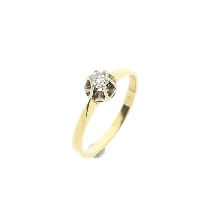 Desiree gouden solitair ring met diamant; 0,14 ct., Sieraden, Tassen en Uiterlijk, Ringen, Dame, Met edelsteen, Overige kleuren