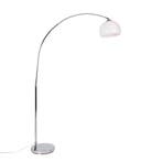 Moderne booglamp chroom met witte kap - Arc Basic, Verzenden, Nieuw, Modern