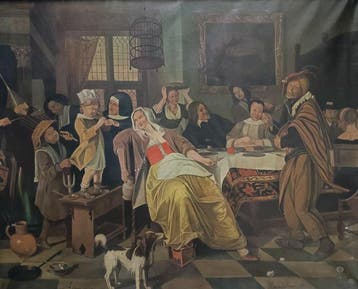 Frans van Valderen (1888-1979) naar Jan Steen - Het