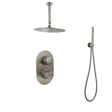 Sani Royal Inbouw Regendouche Doucheset Gun Metal messing, Doe-het-zelf en Verbouw, Nieuw