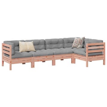 vidaXL 5-delige Loungeset met kussens massief douglas, Verzenden, Nieuw, Loungeset