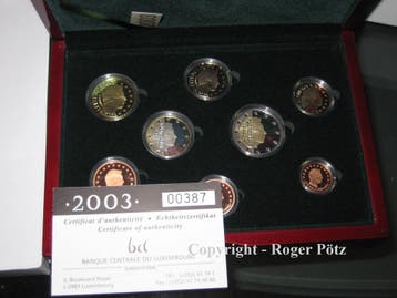 3,88 Euro Kms munten set Luxemburg 2003 Pp nur 1500 Ex Au..., Verzenden