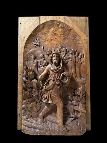 sculptuur, Parabel van de zaaier retabel 18e eeuw - 76 cm -