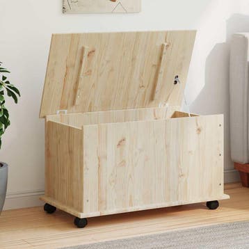 vidaXL Opbergkist met wielen ALTA 73x39,5x43 cm massief, Verzenden, Nieuw