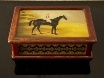 Sieradendoos - Hout, Glas - Sieradenkistje Paard, Antiek en Kunst
