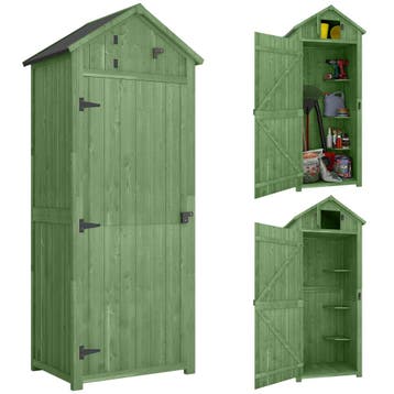 Houten Tuinkast Gereedschapsschuur Met 3 Verwijderbare Plank, Verzenden