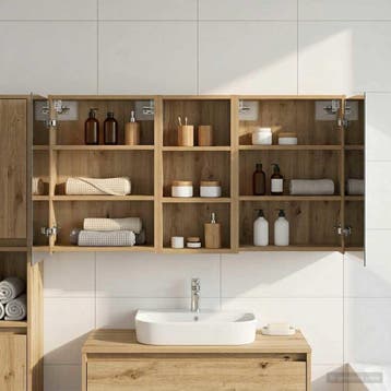 vidaXL Badkamerkastenset voor 3 pcs 116 x 16 x 62,5 cm, Verzenden, Nieuw