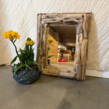 spiegel drijfhout / driftwood - diverse maten Gratis bezorgd, 100 tot 150 cm, Nieuw, Ophalen of Verzenden, Rechthoekig