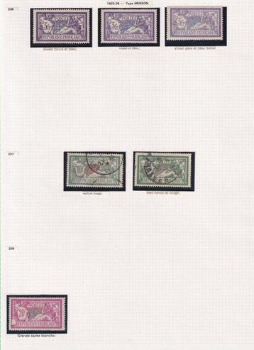 Frankrijk 1924/1925 - met variëteiten; studie van postzegels, Gestempeld