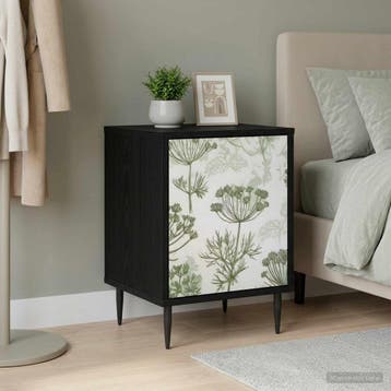 vidaXL Nachtkastje GOTHA Zwart eiken 36 x 33 x 51 cm Bewerkt, Minder dan 45 cm, Verzenden, Nieuw, Minder dan 55 cm