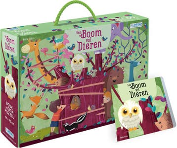 Boek: Een boom vol dieren - boek + giga puzzel - (als nieuw), Boeken, Verzenden, Zo goed als nieuw