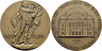 Ungarn Bronze Medaille 1934 Reményi Ungarische Staatsoper.., Postzegels en Munten, Verzenden