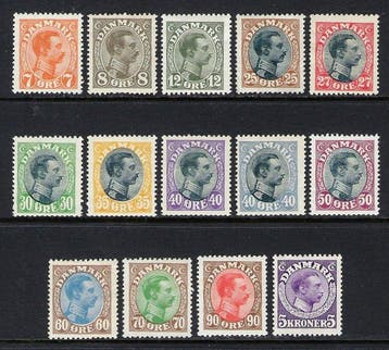 Denemarken 1919/20 - Christian X-postzegelset - N. 105/116, Postzegels en Munten, Postzegels | Europa | Scandinavië, Gestempeld