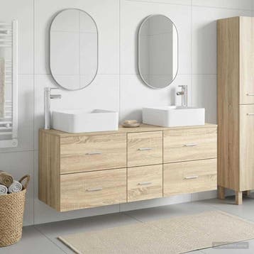 vidaXL Badkamerkastenset 3 st Sonoma Eiken 49,5 x 41 x 63 cm, Verzenden, Nieuw