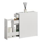 Niskast badkamerkast met 2 lades 58x16x48 cm wit, Huis en Inrichting, Badkamer | Badkamermeubels, Verzenden, Nieuw