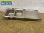 RVS Spoelblad Dubbele spoelbakken 180 x 70 cm Horeca, Ophalen of Verzenden, Nieuw zonder verpakking