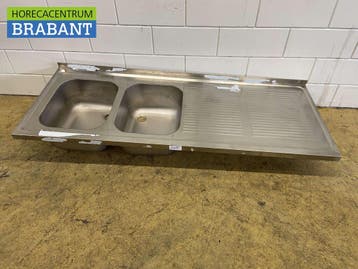 RVS Spoelblad Dubbele spoelbakken 180 x 70 cm Horeca, Ophalen of Verzenden, Nieuw zonder verpakking