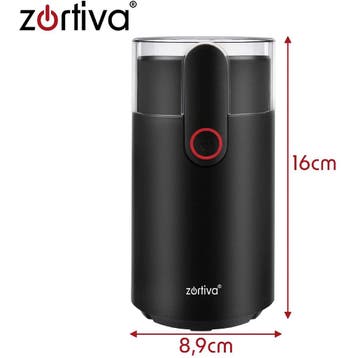 Zortiva Elektrische koffiemolen 150 W met 50 g inhoud, st..., Ophalen of Verzenden, Nieuw