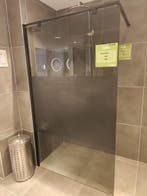 Showmodel inloopdouche 120cm zwart semi sat. rookglas -0018, Ophalen, Nieuw, Glas, Douche
