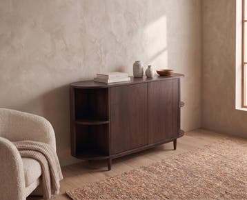 Dressoir Milla mangohout 2-deurs 120x44x82 cm - Bruin -, Huis en Inrichting, Kasten | Dressoirs, Ophalen of Verzenden, Nieuw