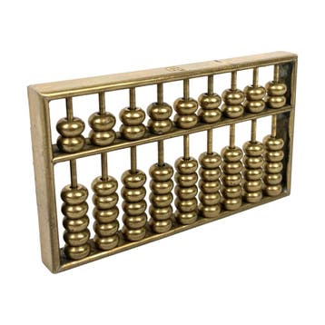 Messing mini telraam / abacus - jaren 60/70 - Met Amro logo