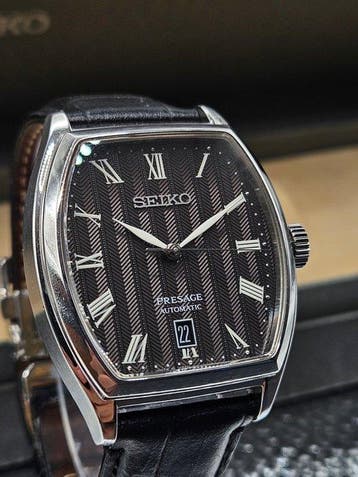 Seiko - Presage Tank (Black Herringbone Dial/Tonneau Case) -