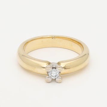 Ring - 14 karaat Geel goud Diamant (Natuurlijk), Nieuw