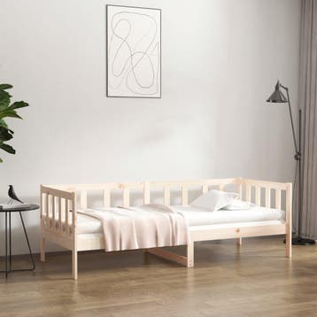 vidaXL Slaapbank zonder matras 80x200 cm massief grenenhout, Eenpersoons, Bruin, Verzenden, Nieuw