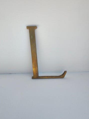 LETTER L - Reclamebord - Verguld messing