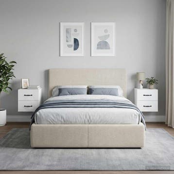 vidaXL Wandbeugel Bedkast 2 st Wit 34,5 x 33 x 40 cm Bewerkt, Verzenden, Nieuw, Hout