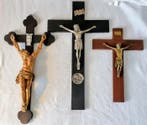 Antiek Crucifix (3) - Metaal, Hout, Gips - 1900-1910,