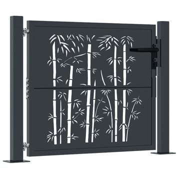 Stalen Poort Bamboe-look | Tweedekansje | OP=OP, Tuin en Terras, Ophalen of Verzenden, Zo goed als nieuw, Sierhekwerk, Overige materialen