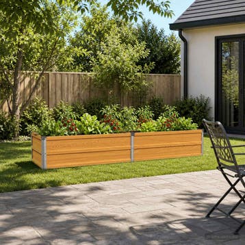 vidaXL Verhoogd Tuinbed Naturel 160 x 40 x 24 cm koudgewalst, Minder dan 30 cm, Verzenden, Minder dan 60 cm, Nieuw
