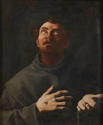 Pittore Caravaggesco (XVII) - San Francesco in estasi