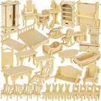 Kruzzel Houten Poppenmeubel Set - 34 Delige DIY Meubelset..., Ophalen of Verzenden, Nieuw