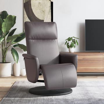 vidaXL Fauteuil verstelbaar met voetensteun kunstleer grijs, Huis en Inrichting, Fauteuils, Verzenden, Nieuw