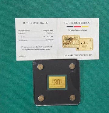 Duitsland. ND, 30 jahre Deutsche Einheit, 1/500 oz (Zonder