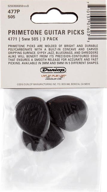 Jim Dunlop 477R505 Jazz Primetone plectrum 5.00 mm 3-pack, Muziek en Instrumenten, Instrumenten | Toebehoren, Ophalen of Verzenden