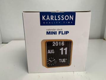 Karlsson Mini Flip - Wandklok - Analoge klok met datum -, Verzenden, Nieuw