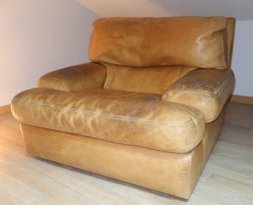 Roche Bobois - Fauteuil - Leder - in gepatineerd leer