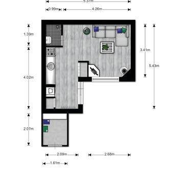 Studio in Katwijk gevonden voor €650,- pm, 20 tot 35 m², Overige regio's